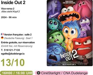 Dudelange: Semaine de la santé mentale ¦ Projection du film Inside Out 2